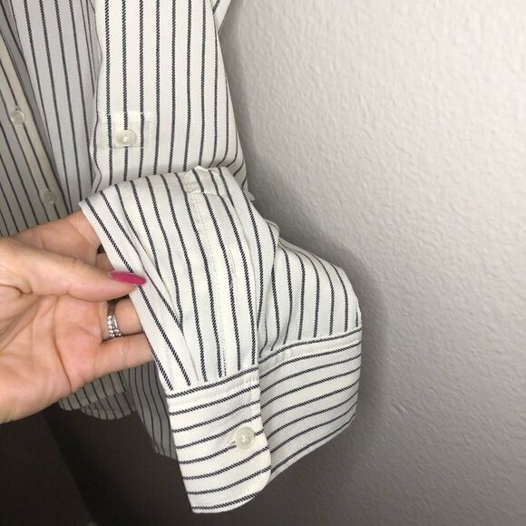 Talbots Striped Button Front Shirt M - Picture 4 of 6